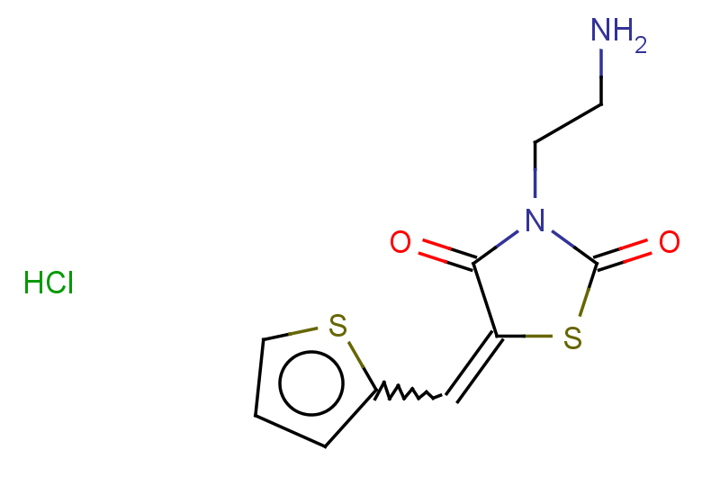 3-(2-aminoethyl)-5-(thiophen-2-ylmethylidene)-1,3-thiazolidine-2,4-dione hydrochloride