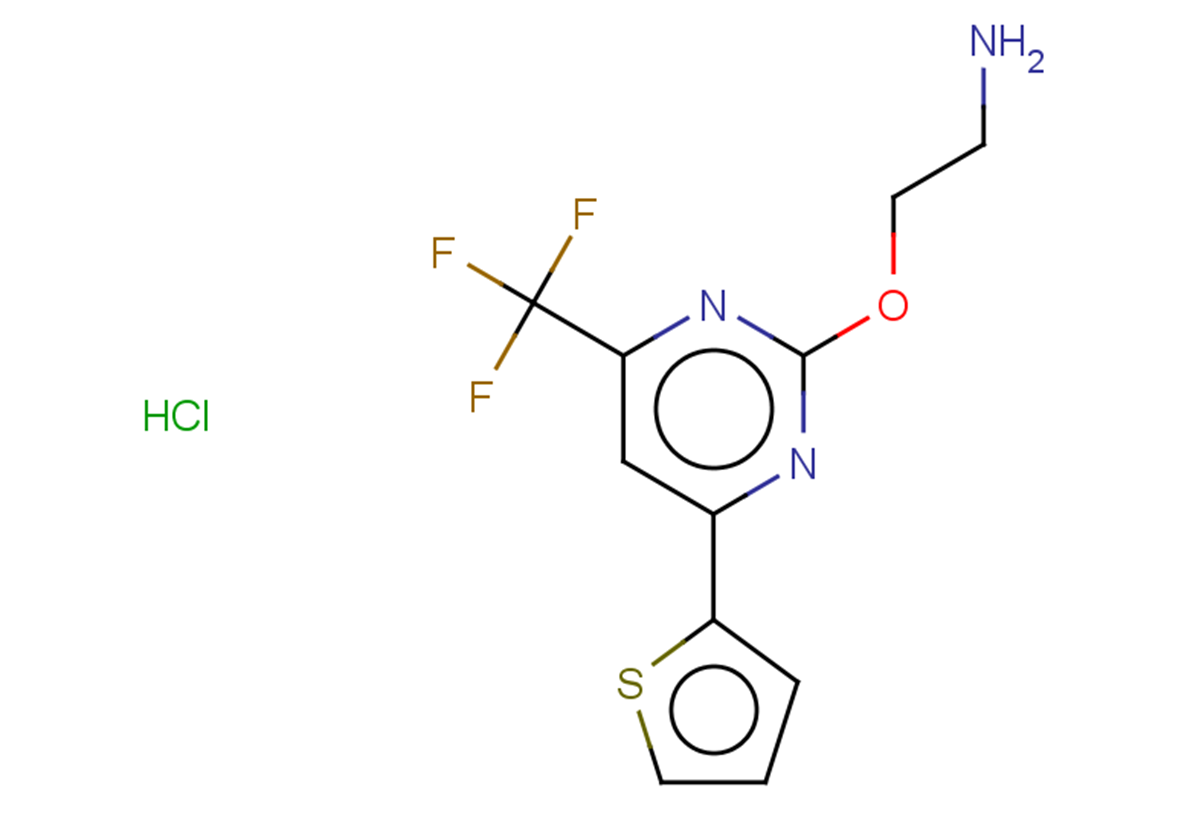 2-{[4-(thiophen-2-yl)-6-(trifluoromethyl)pyrimidin-2-yl]oxy}ethan-1-amine hydrochloride