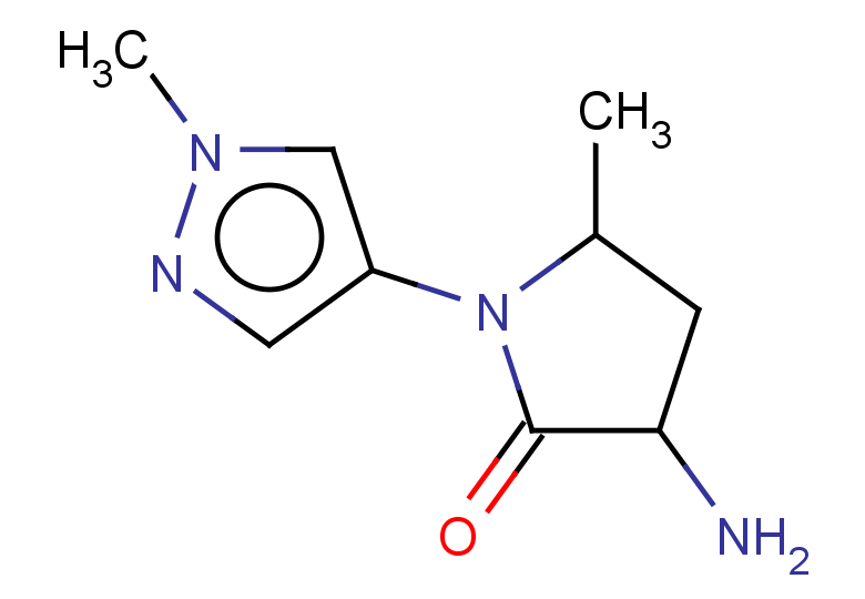 3-amino-5-methyl-1-(1-methyl-1H-pyrazol-4-yl)pyrrolidin-2-one