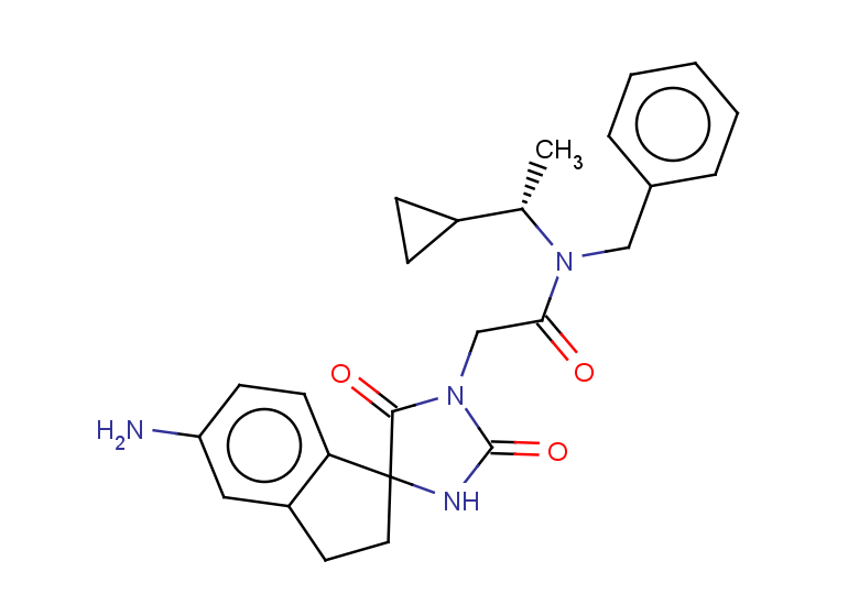 2-{5'-amino-2,5-dioxo-2',3'-dihydrospiro[imidazolidine-4,1'-indene]-1-yl}-N-benzyl-N-[(1S)-1-cyclopropylethyl]acetamide