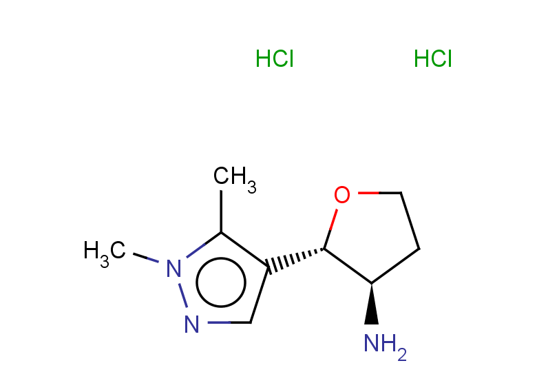 rac-(2R,3S)-2-(1,5-dimethyl-1H-pyrazol-4-yl)oxolan-3-amine dihydrochloride, trans