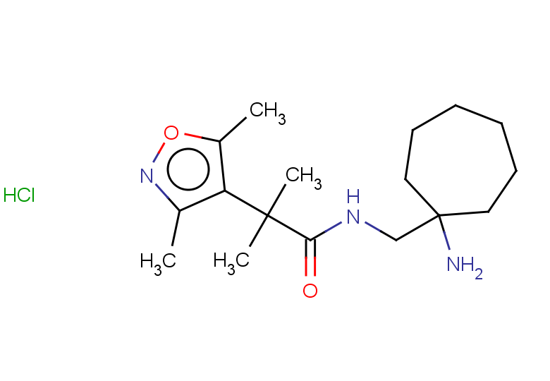 N-[(1-aminocycloheptyl)methyl]-2-(3,5-dimethyl-1,2-oxazol-4-yl)-2-methylpropanamide hydrochloride