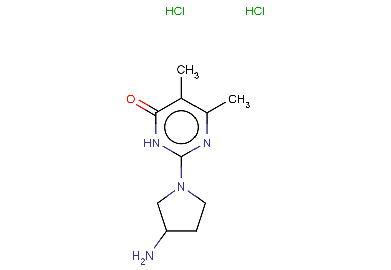 2-(3-aminopyrrolidin-1-yl)-5,6-dimethyl-3,4-dihydropyrimidin-4-one dihydrochloride