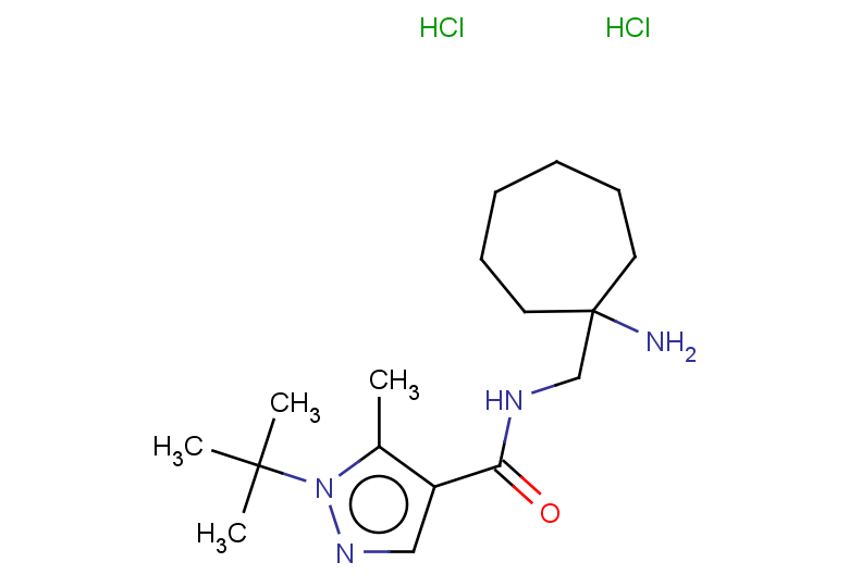 N-[(1-aminocycloheptyl)methyl]-1-tert-butyl-5-methyl-1H-pyrazole-4-carboxamide dihydrochloride