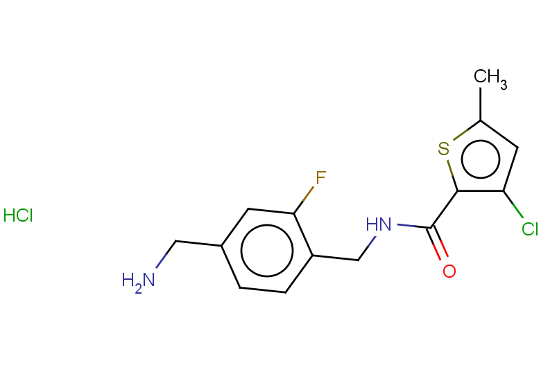 N-{[4-(aminomethyl)-2-fluorophenyl]methyl}-3-chloro-5-methylthiophene-2-carboxamide hydrochloride