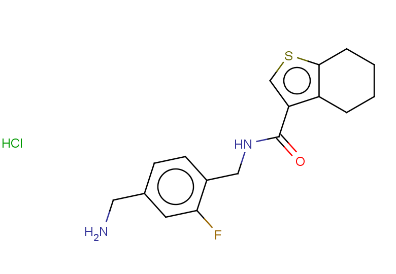 N-{[4-(aminomethyl)-2-fluorophenyl]methyl}-4,5,6,7-tetrahydro-1-benzothiophene-3-carboxamide hydrochloride