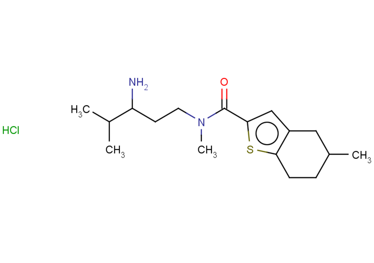 N-(3-amino-4-methylpentyl)-N,5-dimethyl-4,5,6,7-tetrahydro-1-benzothiophene-2-carboxamide hydrochloride