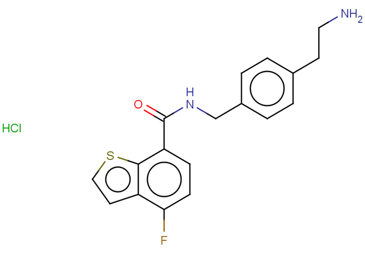 N-{[4-(2-aminoethyl)phenyl]methyl}-4-fluoro-1-benzothiophene-7-carboxamide hydrochloride