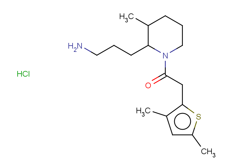 1-[2-(3-aminopropyl)-3-methylpiperidin-1-yl]-2-(3,5-dimethylthiophen-2-yl)ethan-1-one hydrochloride, Mixture of diastereomers