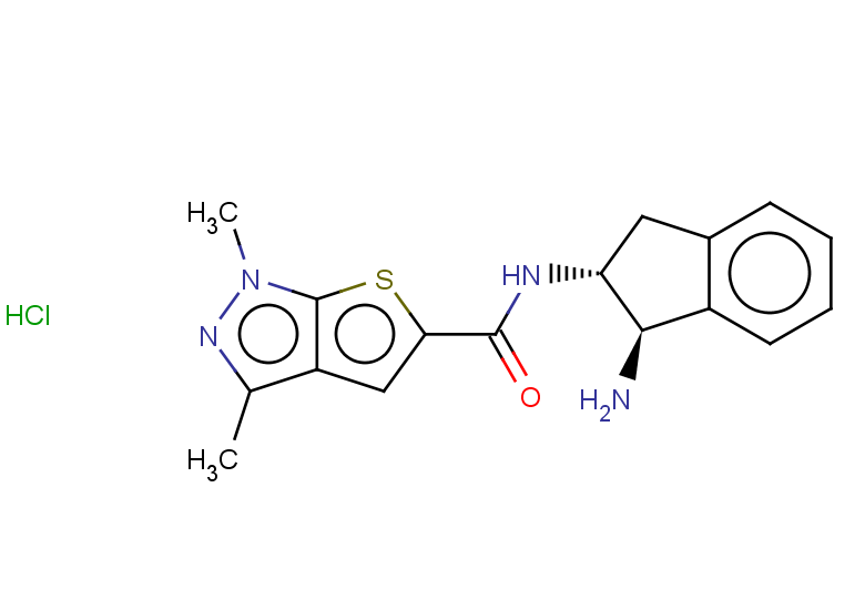 N-[(1R,2R)-1-amino-2,3-dihydro-1H-inden-2-yl]-1,3-dimethyl-1H-thieno[2,3-c]pyrazole-5-carboxamide hydrochloride