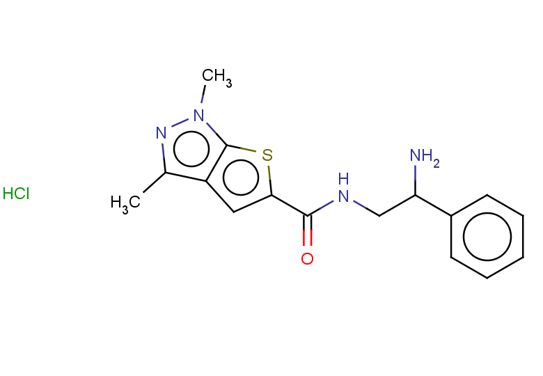 N-(2-amino-2-phenylethyl)-1,3-dimethyl-1H-thieno[2,3-c]pyrazole-5-carboxamide hydrochloride
