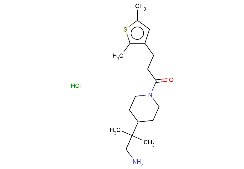 1-[4-(1-amino-2-methylpropan-2-yl)piperidin-1-yl]-3-(2,5-dimethylthiophen-3-yl)propan-1-one hydrochloride