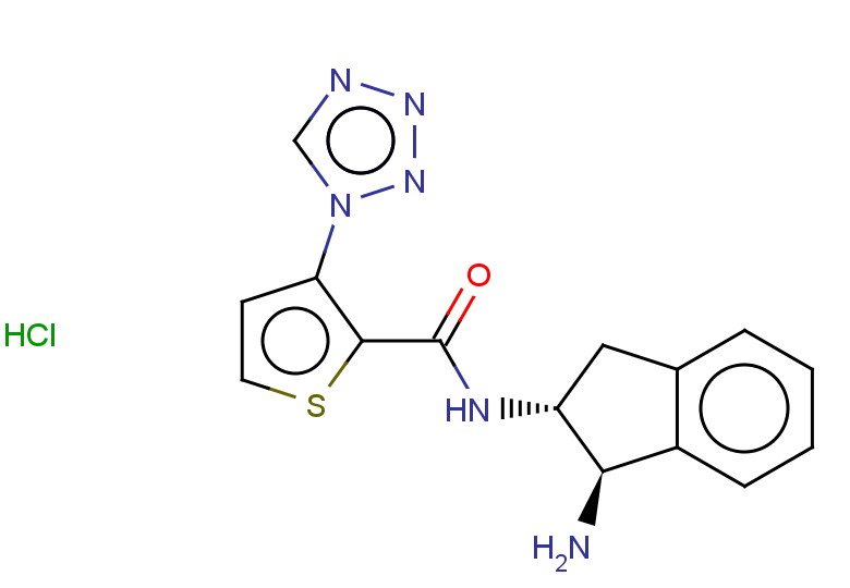 N-[(1R,2R)-1-amino-2,3-dihydro-1H-inden-2-yl]-3-(1H-1,2,3,4-tetrazol-1-yl)thiophene-2-carboxamide hydrochloride