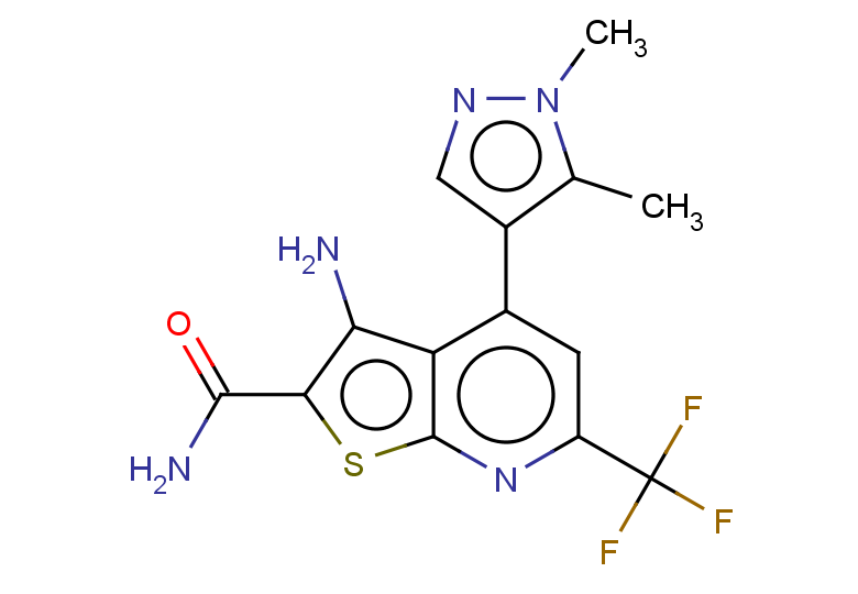 3-amino-4-(1,5-dimethyl-1H-pyrazol-4-yl)-6-(trifluoromethyl)thieno[2,3-b]pyridine-2-carboxamide