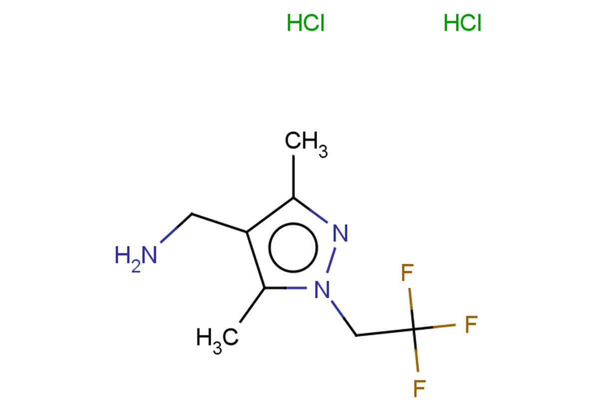 1-[3,5-dimethyl-1-(2,2,2-trifluoroethyl)-1H-pyrazol-4-yl]methanamine dihydrochloride