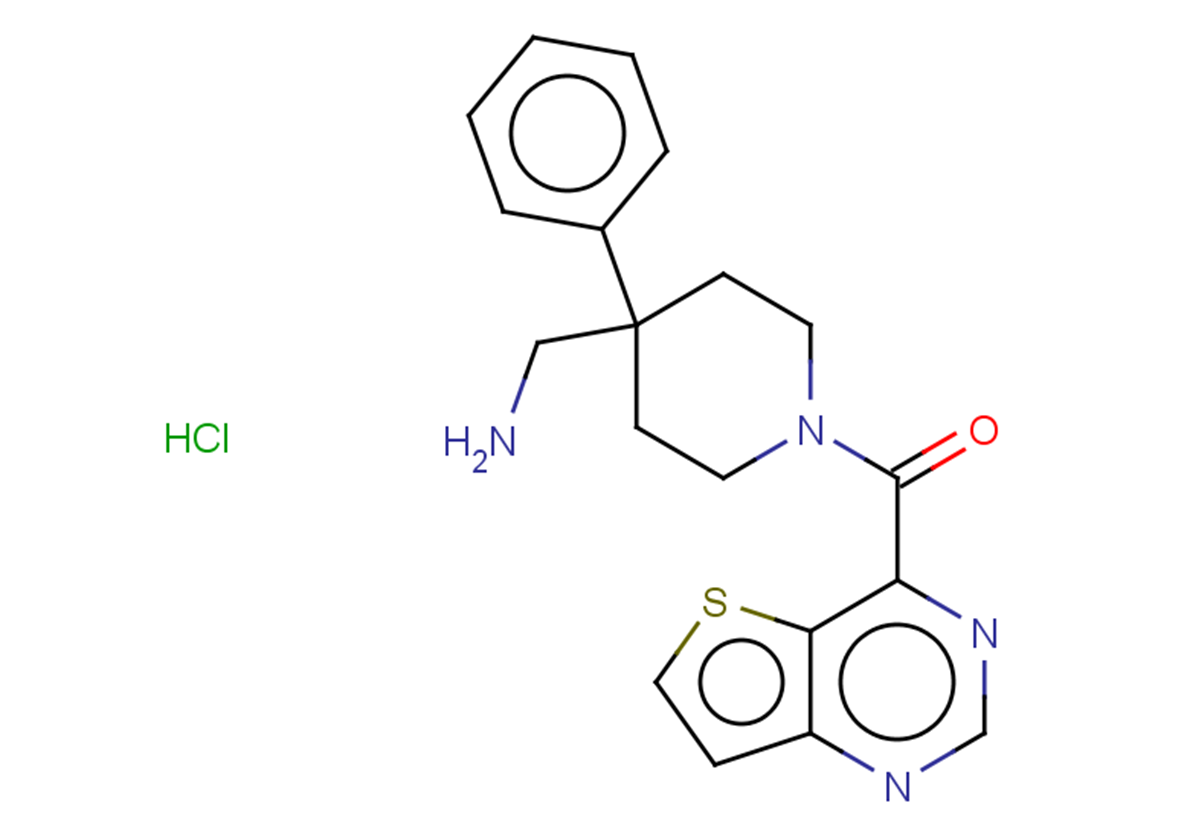 1-(4-phenyl-1-{thieno[3,2-d]pyrimidine-4-carbonyl}piperidin-4-yl)methanamine hydrochloride