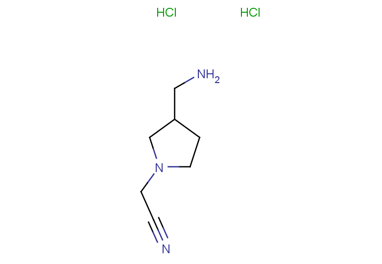 2-[3-(aminomethyl)pyrrolidin-1-yl]acetonitrile dihydrochloride