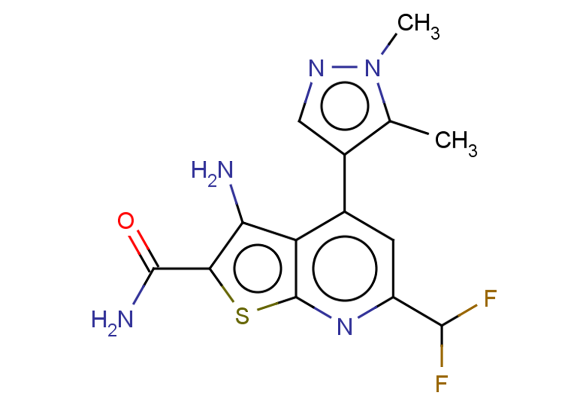 3-amino-6-(difluoromethyl)-4-(1,5-dimethyl-1H-pyrazol-4-yl)thieno[2,3-b]pyridine-2-carboxamide