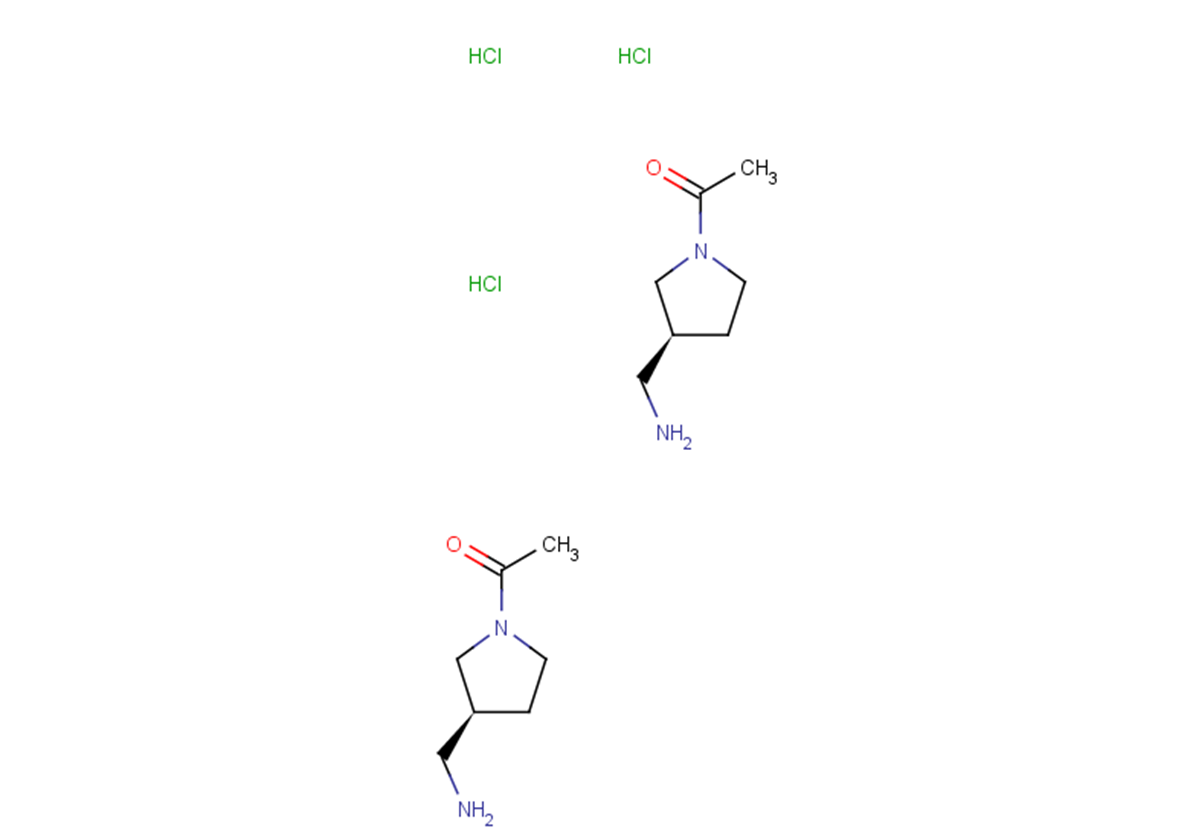 bis(1-[(3S)-3-(aminomethyl)pyrrolidin-1-yl]ethan-1-one) trihydrochloride