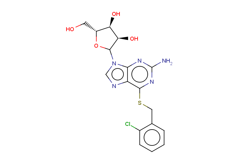 (3R,4S,5R)-2-(2-amino-6-{[(2-chlorophenyl)methyl]sulfanyl}-9H-purin-9-yl)-5-(hydroxymethyl)oxolane-3,4-diol