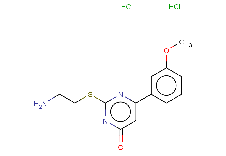 2-[(2-aminoethyl)sulfanyl]-6-(3-methoxyphenyl)-3,4-dihydropyrimidin-4-one dihydrochloride