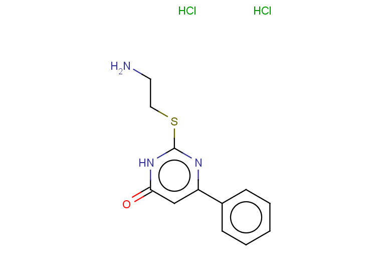 2-[(2-aminoethyl)sulfanyl]-6-phenyl-3,4-dihydropyrimidin-4-one dihydrochloride