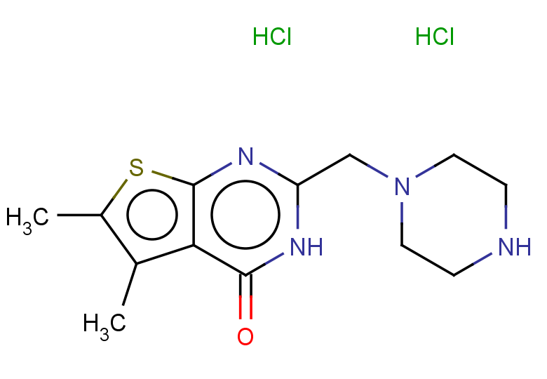 5,6-dimethyl-2-(piperazin-1-ylmethyl)-3H,4H-thieno[2,3-d]pyrimidin-4-one dihydrochloride