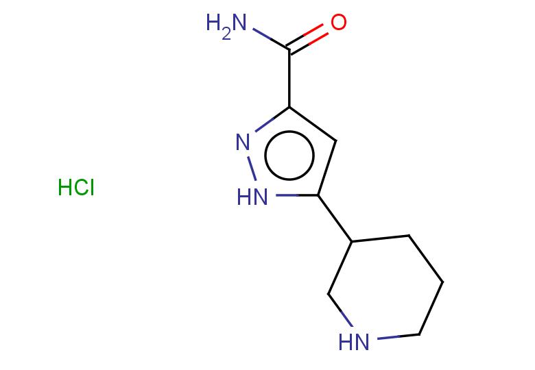 5-(piperidin-3-yl)-1H-pyrazole-3-carboxamide hydrochloride