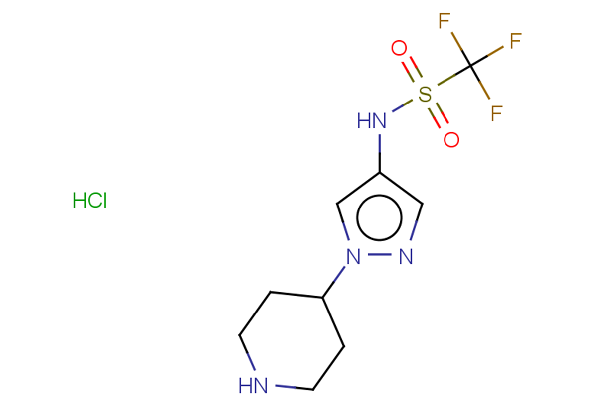 1,1,1-trifluoro-N-[1-(piperidin-4-yl)-1H-pyrazol-4-yl]methanesulfonamide hydrochloride