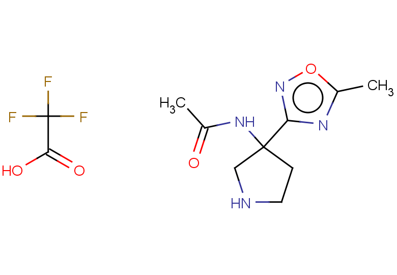 N-[3-(5-methyl-1,2,4-oxadiazol-3-yl)pyrrolidin-3-yl]acetamide, trifluoroacetic acid