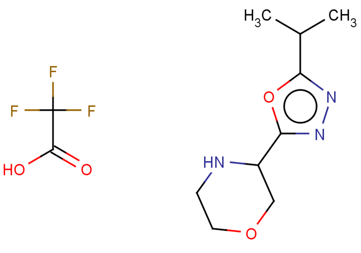 3-[5-(propan-2-yl)-1,3,4-oxadiazol-2-yl]morpholine, trifluoroacetic acid