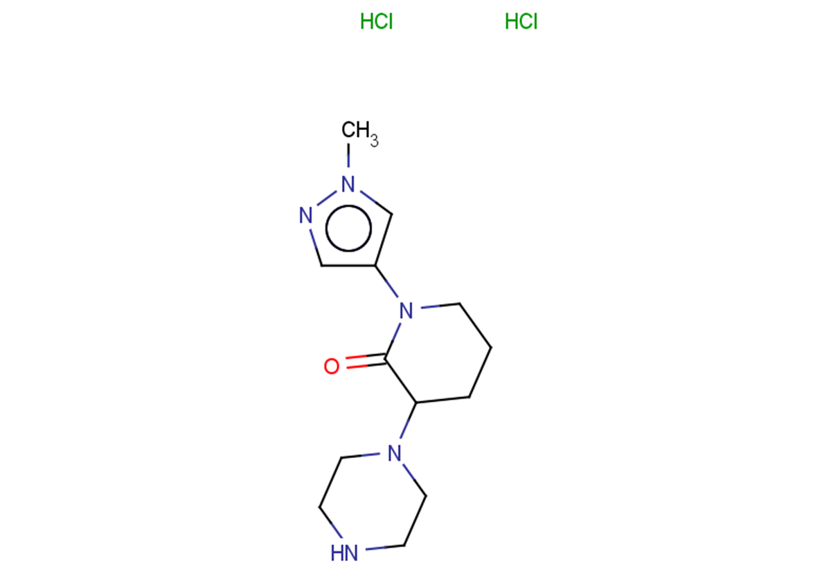 1-(1-methyl-1H-pyrazol-4-yl)-3-(piperazin-1-yl)piperidin-2-one dihydrochloride