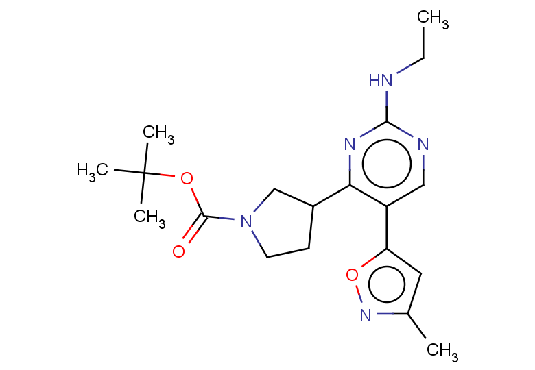 tert-butyl 3-[2-(ethylamino)-5-(3-methyl-1,2-oxazol-5-yl)pyrimidin-4-yl]pyrrolidine-1-carboxylate