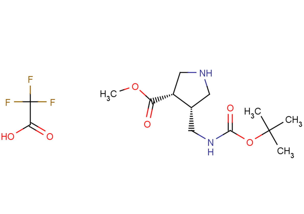 rac-methyl (3R,4S)-4-({[(tert-butoxy)carbonyl]amino}methyl)pyrrolidine-3-carboxylate, trifluoroacetic acid, cis