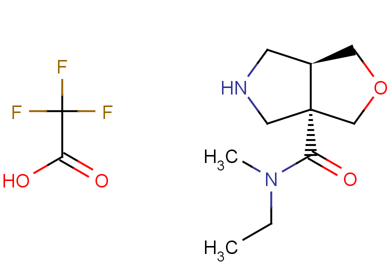 rac-(3aR,6aR)-N-ethyl-N-methyl-hexahydro-1H-furo[3,4-c]pyrrole-3a-carboxamide, trifluoroacetic acid