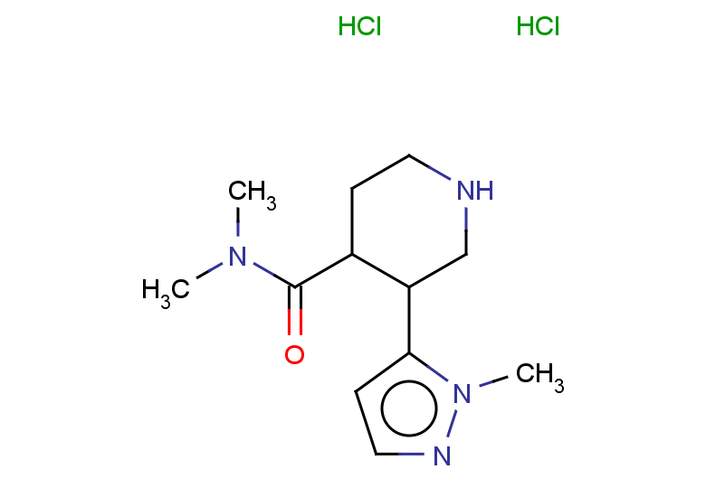 N,N-dimethyl-3-(1-methyl-1H-pyrazol-5-yl)piperidine-4-carboxamide dihydrochloride