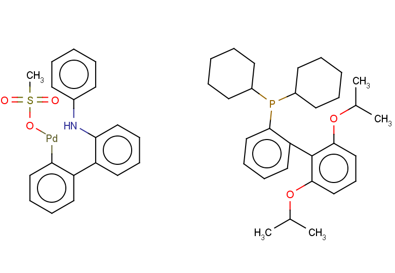 {2-[2,6-bis(propan-2-yloxy)phenyl]phenyl}dicyclohexylphosphane; {2-[2-(phenylamino)phenyl]phenyl}palladio methanesulfonate