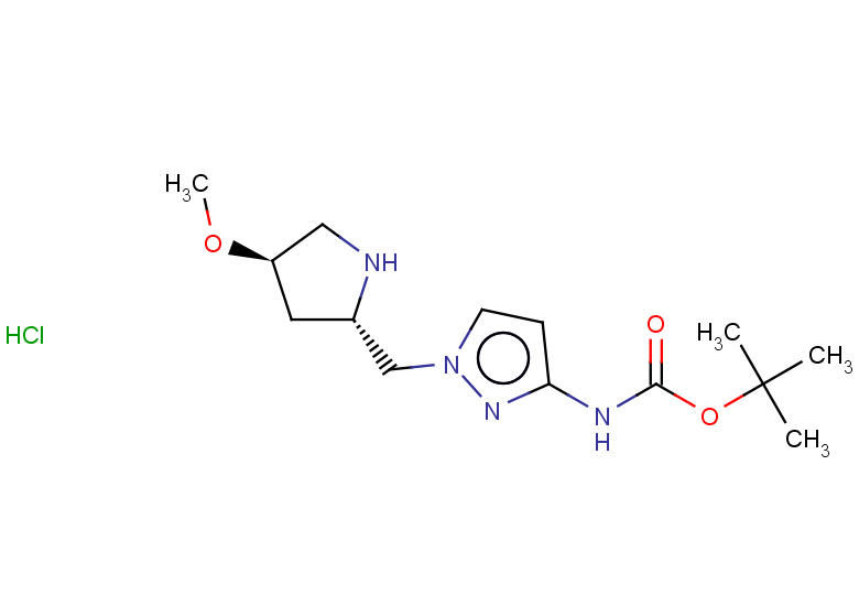 tert-butyl N-(1-{[(2S,4R)-4-methoxypyrrolidin-2-yl]methyl}-1H-pyrazol-3-yl)carbamate hydrochloride
