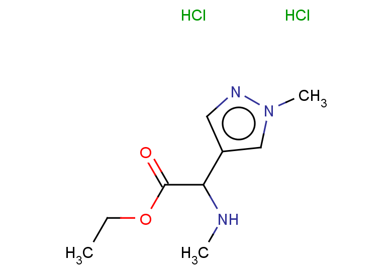 ethyl 2-(1-methyl-1H-pyrazol-4-yl)-2-(methylamino)acetate dihydrochloride