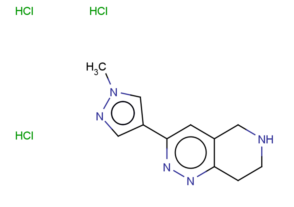 1-methyl-4-{5H,6H,7H,8H-pyrido[4,3-c]pyridazin-3-yl}-1H-pyrazole trihydrochloride