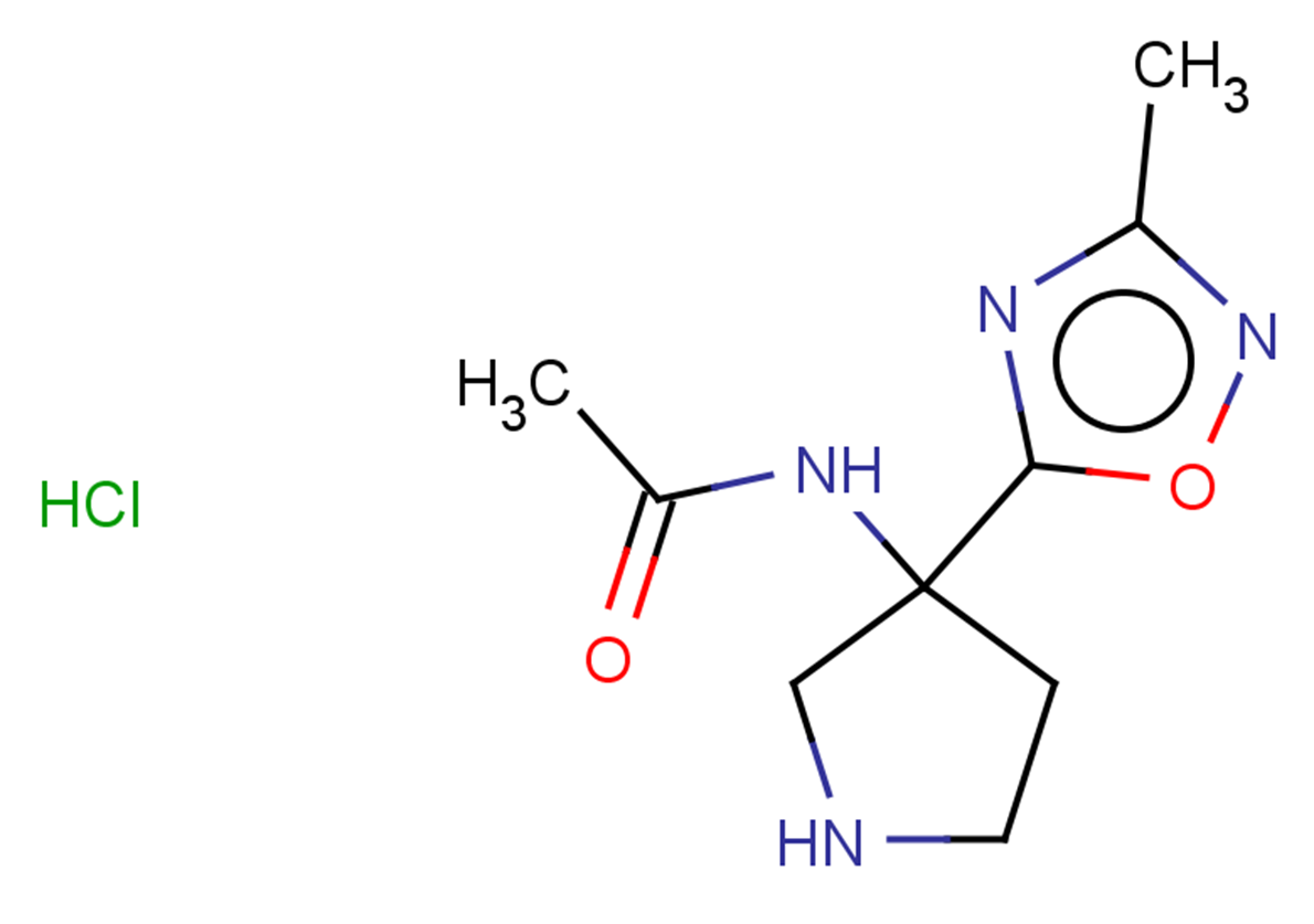 N-[3-(3-methyl-1,2,4-oxadiazol-5-yl)pyrrolidin-3-yl]acetamide hydrochloride