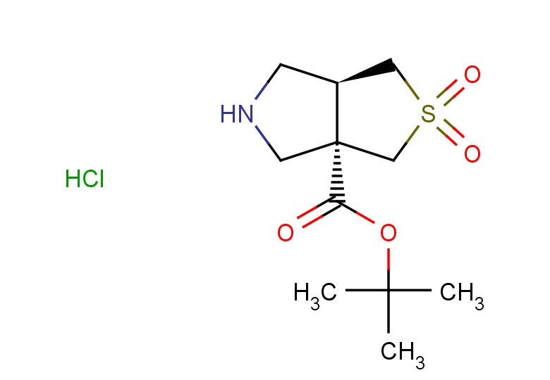 rac-tert-butyl (3aR,6aS)-2,2-dioxo-hexahydro-1H-2lambda6-thieno[3,4-c]pyrrole-3a-carboxylate hydrochloride, cis