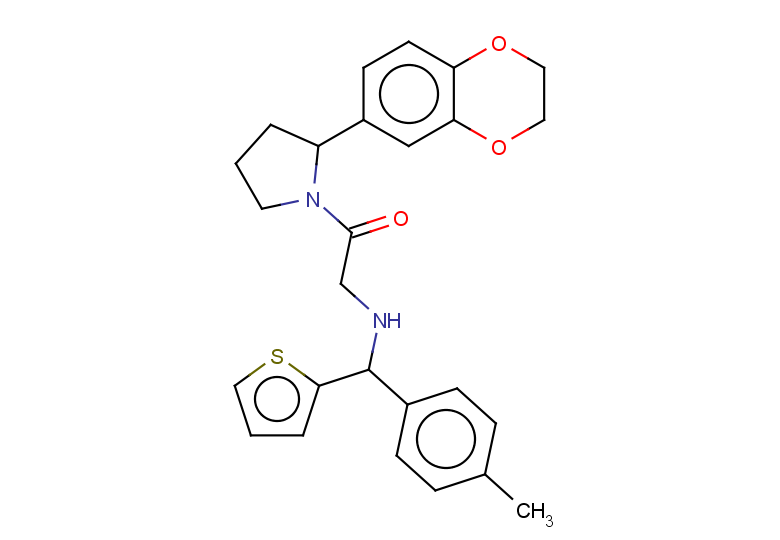 1-[2-(2,3-dihydro-1,4-benzodioxin-6-yl)pyrrolidin-1-yl]-2-{[(4-methylphenyl)(thiophen-2-yl)methyl]amino}ethan-1-one