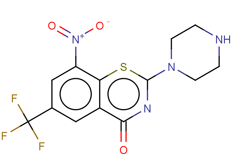 8-nitro-2-(piperazin-1-yl)-6-(trifluoromethyl)-4H-1,3-benzothiazin-4-one