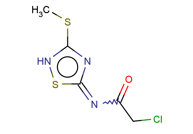 2-chloro-N-[3-(methylsulfanyl)-2,5-dihydro-1,2,4-thiadiazol-5-ylidene]acetamide
