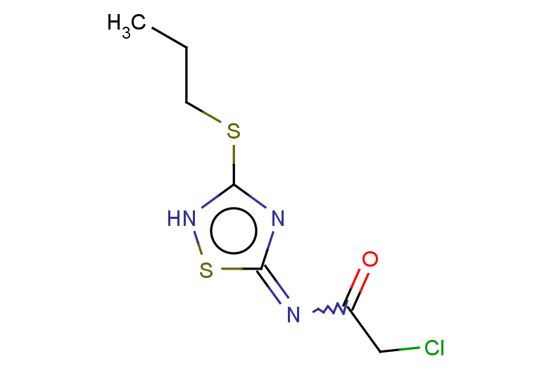 2-chloro-N-[3-(propylsulfanyl)-2,5-dihydro-1,2,4-thiadiazol-5-ylidene]acetamide