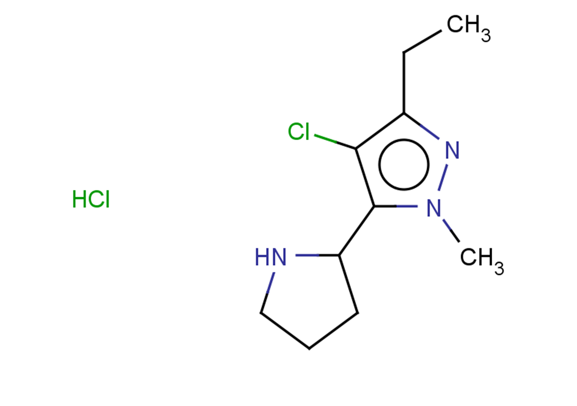 4-chloro-3-ethyl-1-methyl-5-(pyrrolidin-2-yl)-1H-pyrazole hydrochloride